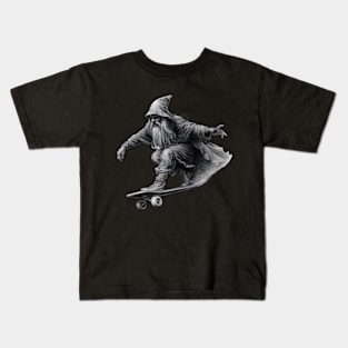 Skate Wizard doing his thing Kids T-Shirt